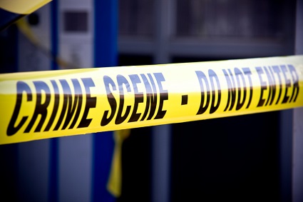 Crime scene with yellow tape around it