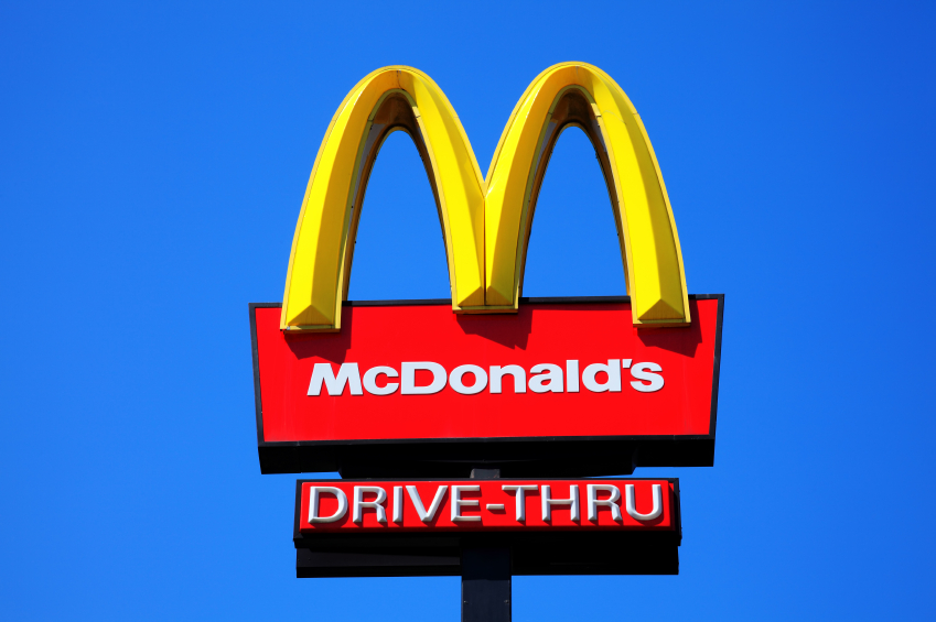 McDonald#s drive thru sign