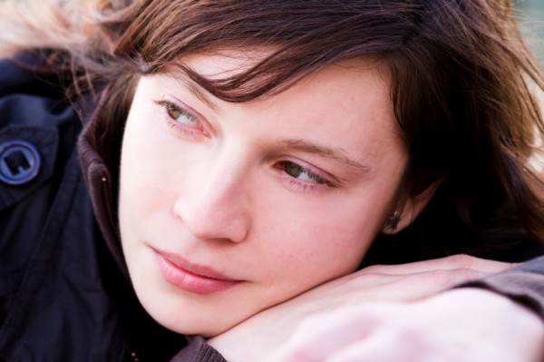Woman looking sad