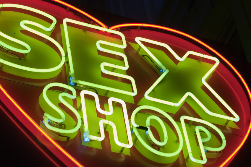 Sex shop neon sign