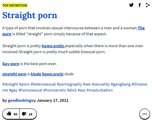 Urban Dictionary's definition of 'straight porn'