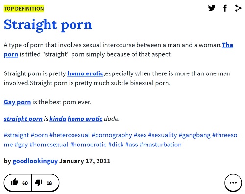 Urban Dictionary's definition of 'straight porn'