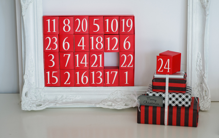 Advent Calendar and Christmas Presents Christmas Eve