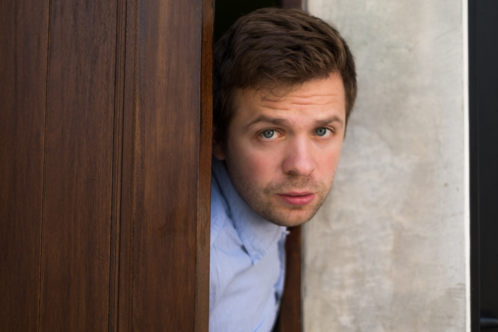 Nervous guy at door