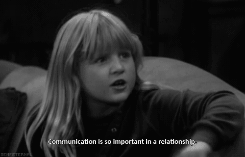 Kid saying communication is important in a relationship