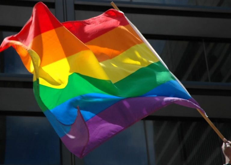A gay pride flag