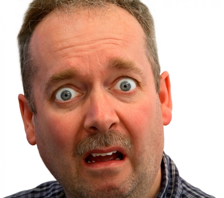 Man looking shocked